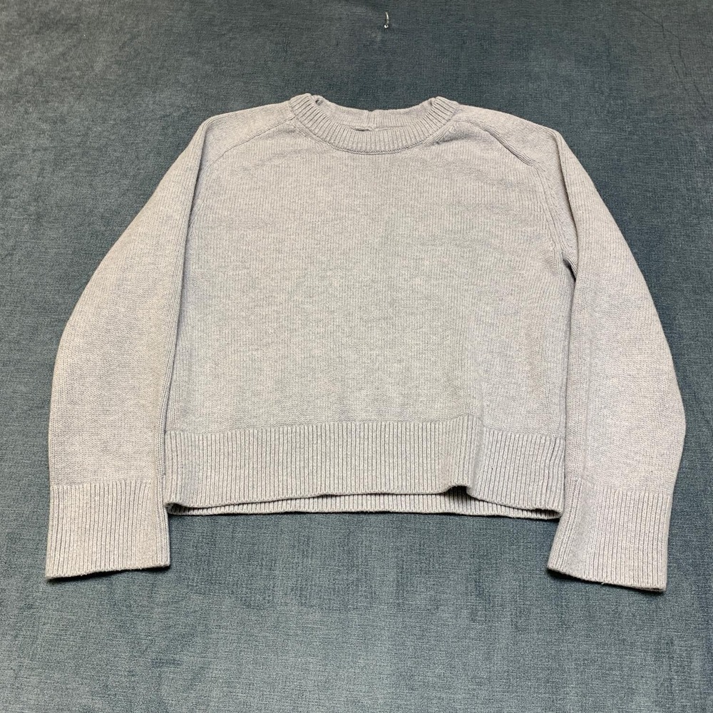 Abercrombie & Fitch Sweater Womens XS Heather Gray Ribbed Hem Raglan Sleeve